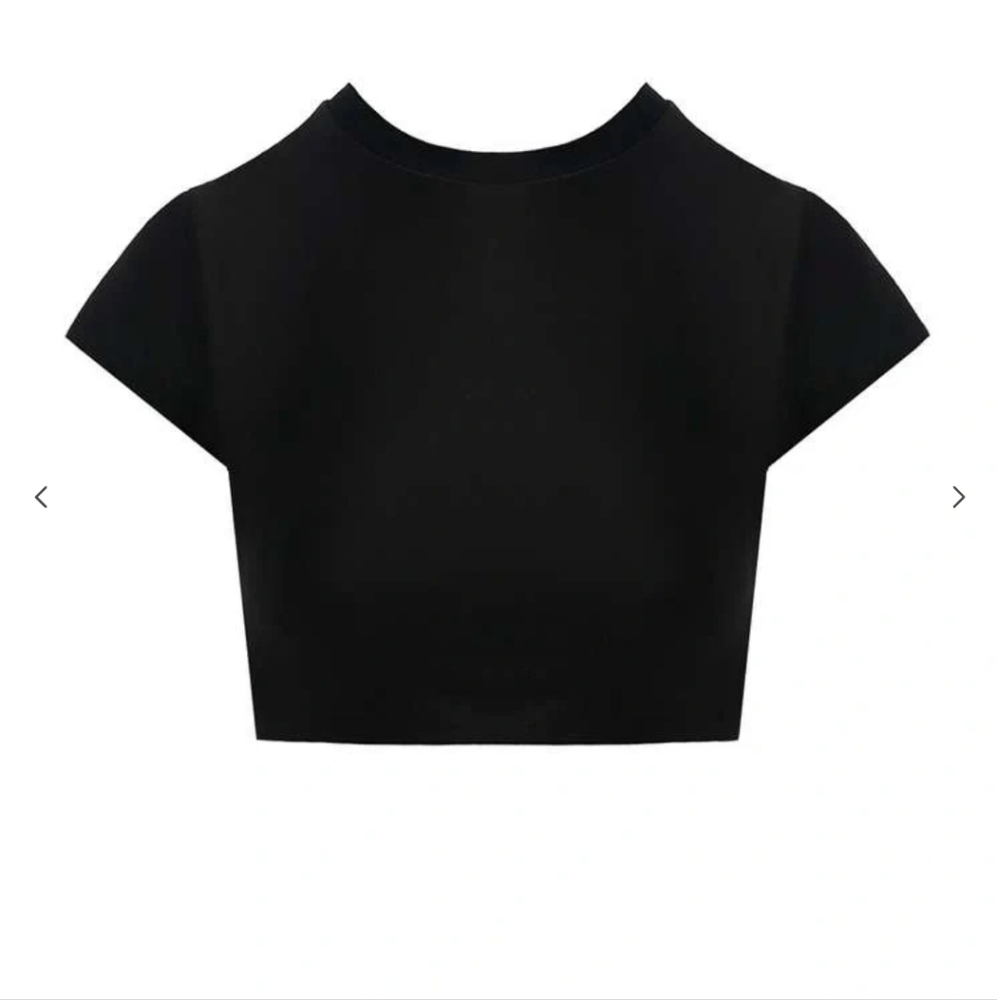 Naked Wardrobe Crop Baby Tee Size Small Black